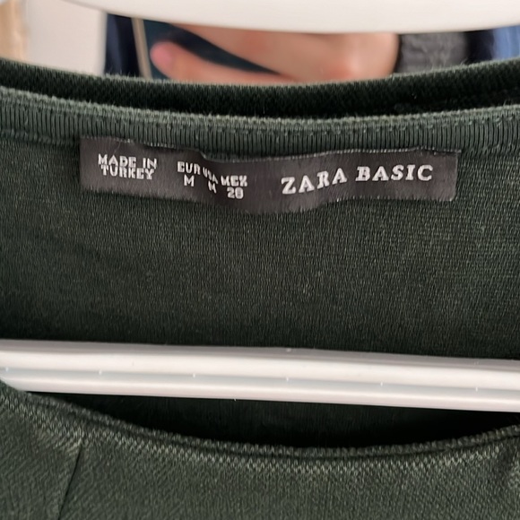 Women’s Zara Basic bodycon dark green dress - Picture 2 of 4